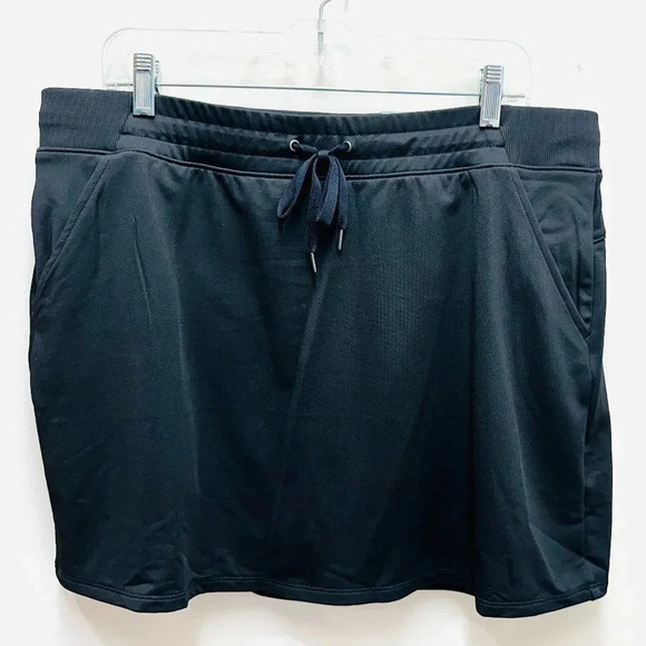 tek gear Pants - NWT TEK GEAR Women Elastic Waist Comfort Pocket Stretchy Black Skort Size XL